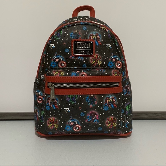 Loungefly Marvel Avengers Tattoo Mini Backpack and Zip-Around Wallet Set - Picture 2 of 13